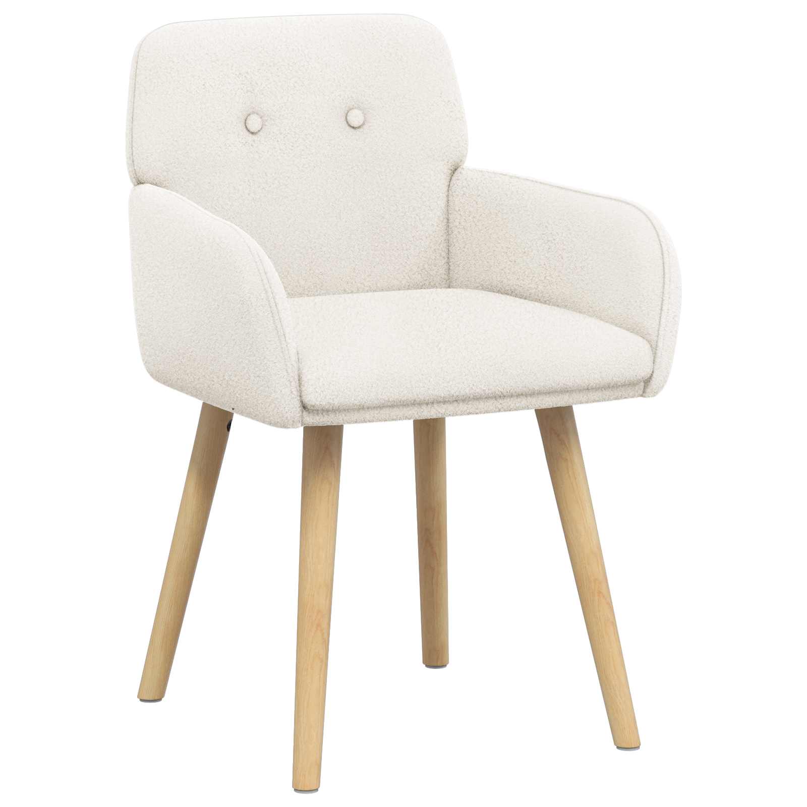 Eettafelstoelen 2 pcs Bouclé Crèmekleurig 59 x 57 x 85 cm