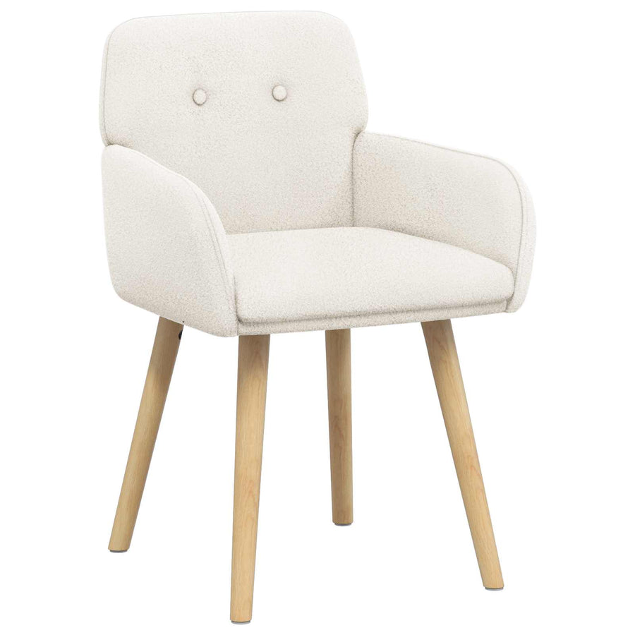 Eettafelstoelen 2 pcs Bouclé Crèmekleurig 59 x 57 x 85 cm