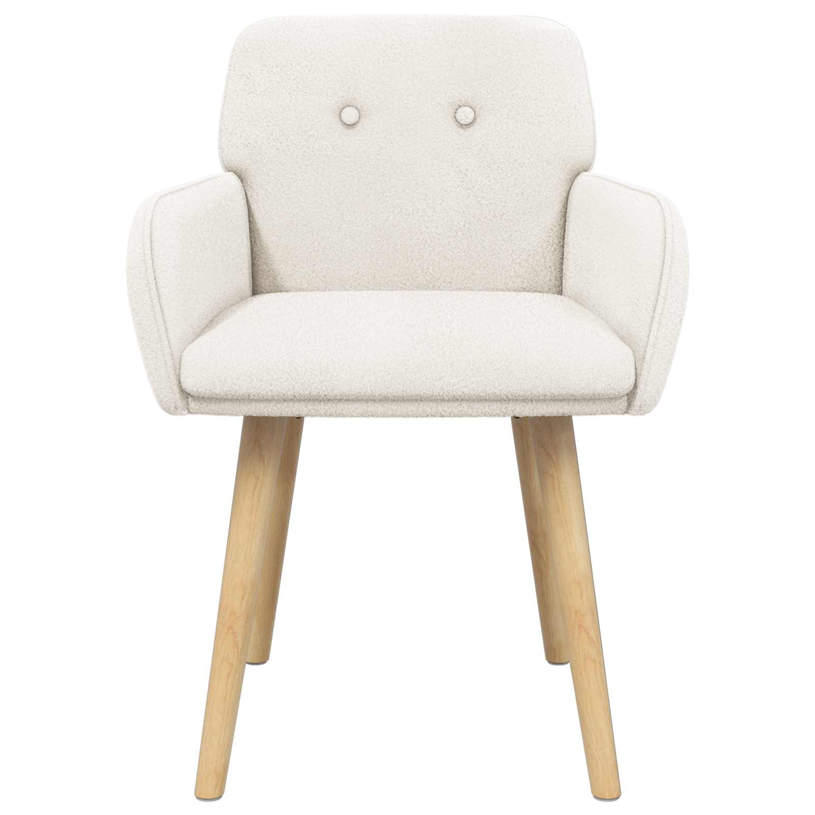 Eettafelstoelen 2 pcs Bouclé Crèmekleurig 59 x 57 x 85 cm