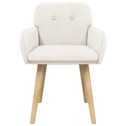 Eettafelstoelen 2 pcs Bouclé Crèmekleurig 59 x 57 x 85 cm