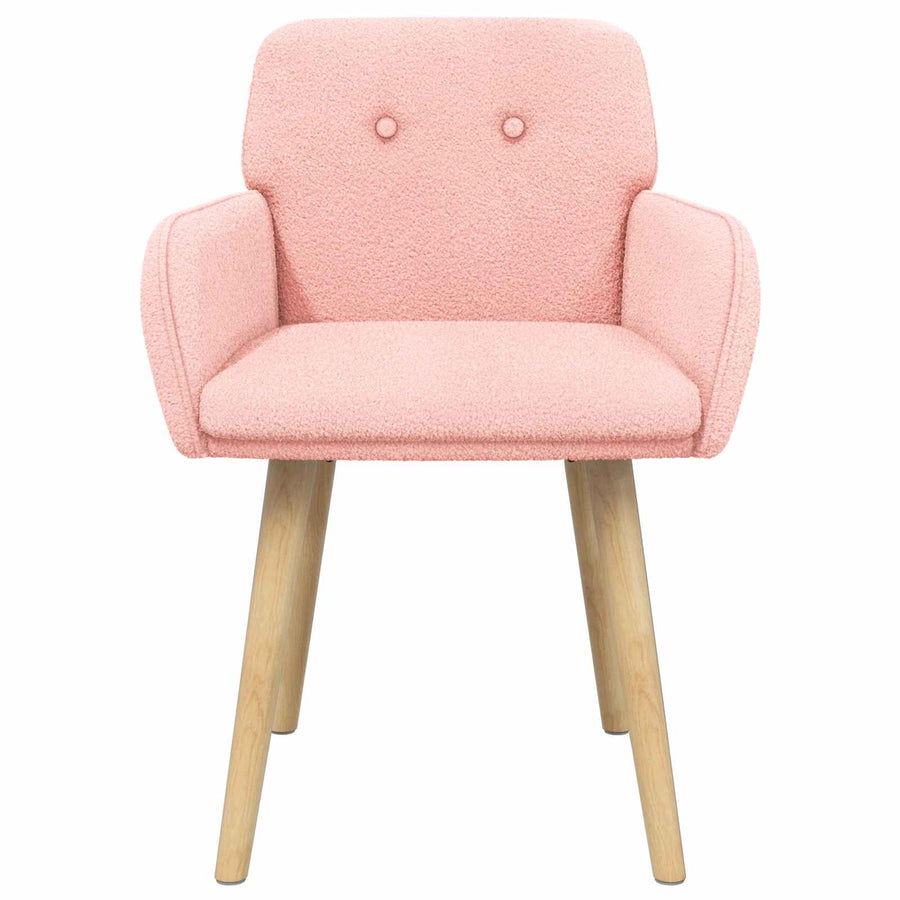 Eettafelstoelen 2 pcs Bouclé Roze 59 x 57 x 85 cm