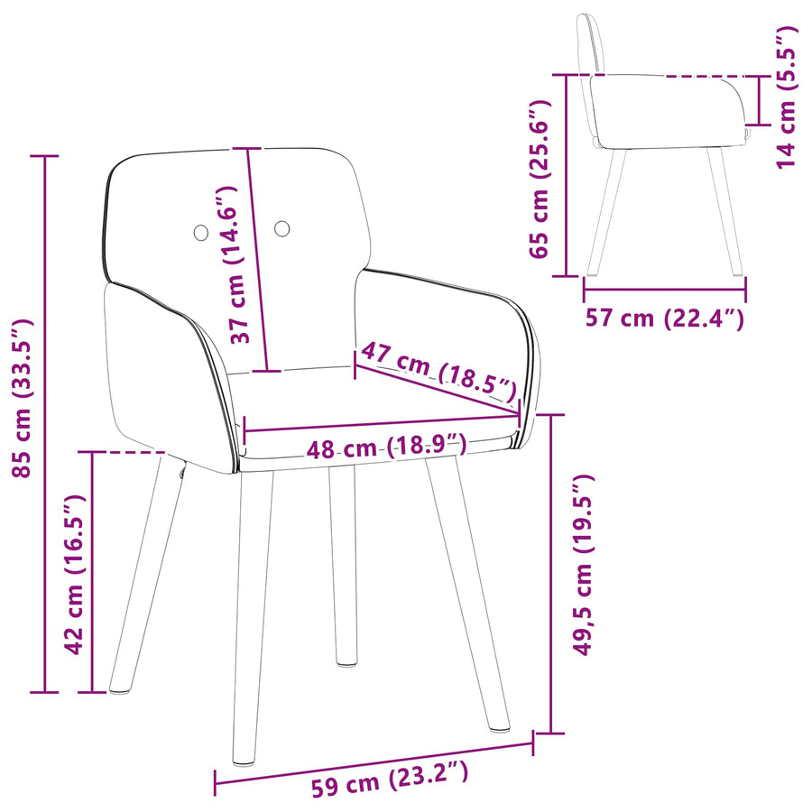 Eettafelstoelen 2 pcs Bouclé Roze 59 x 57 x 85 cm