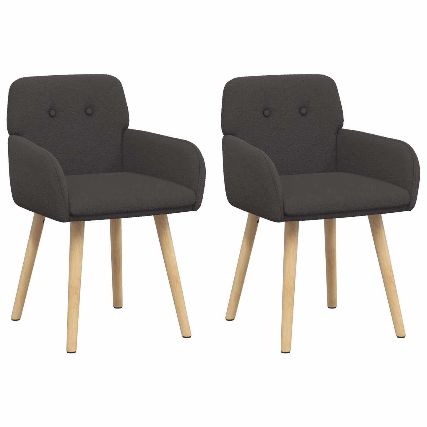 Eettafelstoelen 2 pcs Bouclé Donkergrijs 59 x 57 x 85 cm