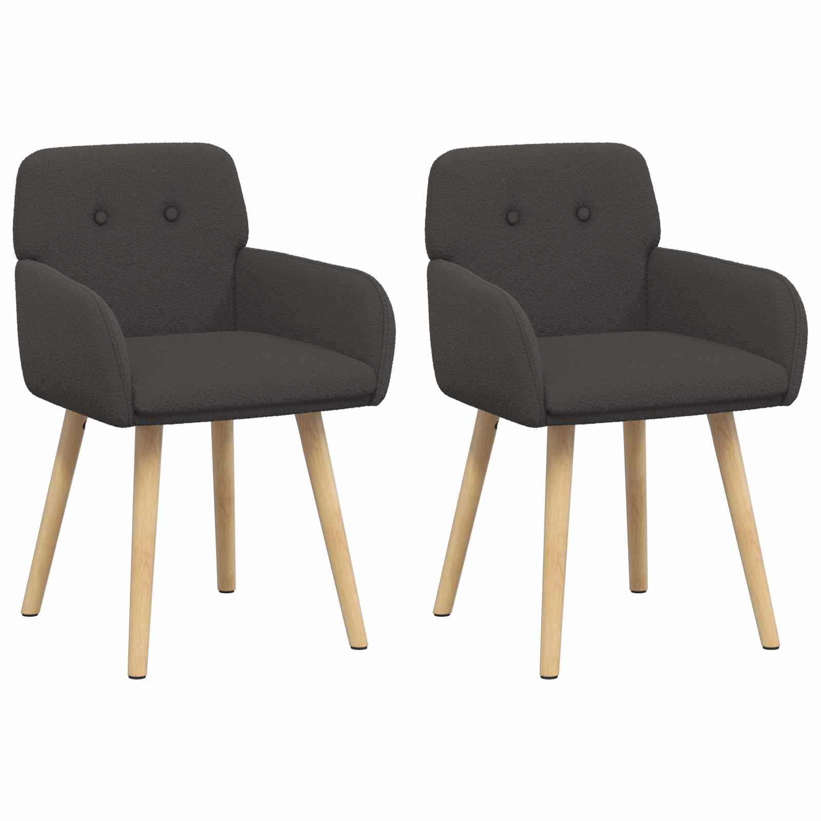 Eettafelstoelen 2 pcs Bouclé Donkergrijs 59 x 57 x 85 cm