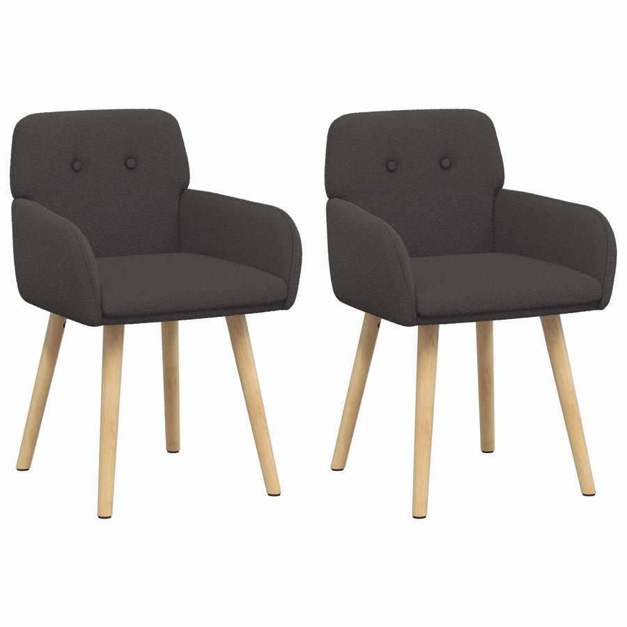 Eettafelstoelen 2 pcs Bouclé Donkergrijs 59 x 57 x 85 cm