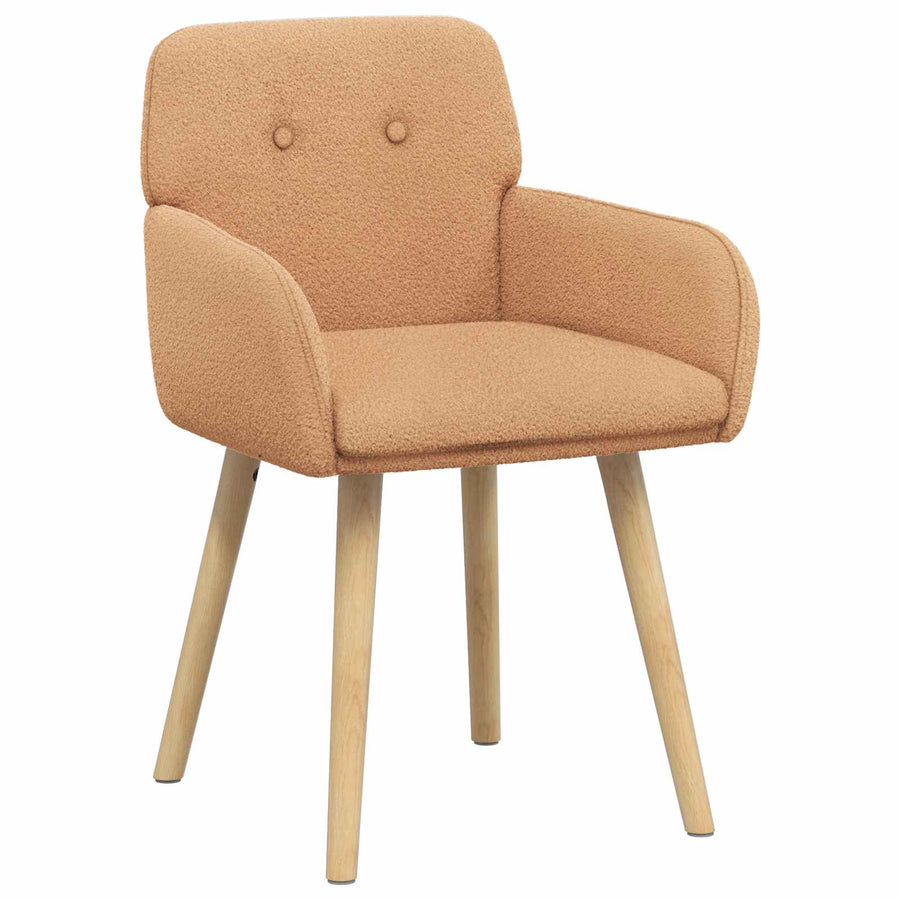 Eettafelstoelen 2 pcs Bouclé Beige 59 x 57 x 85 cm