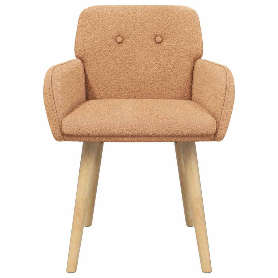 Eettafelstoelen 2 pcs Bouclé Beige 59 x 57 x 85 cm