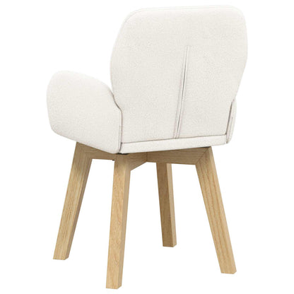 Draai Eetstoelen 2 pcs Bouclé Crèmekleurig 54 x 58 x 87 cm