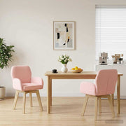 Draaistoelen bouclé roze 54x58x87 cm