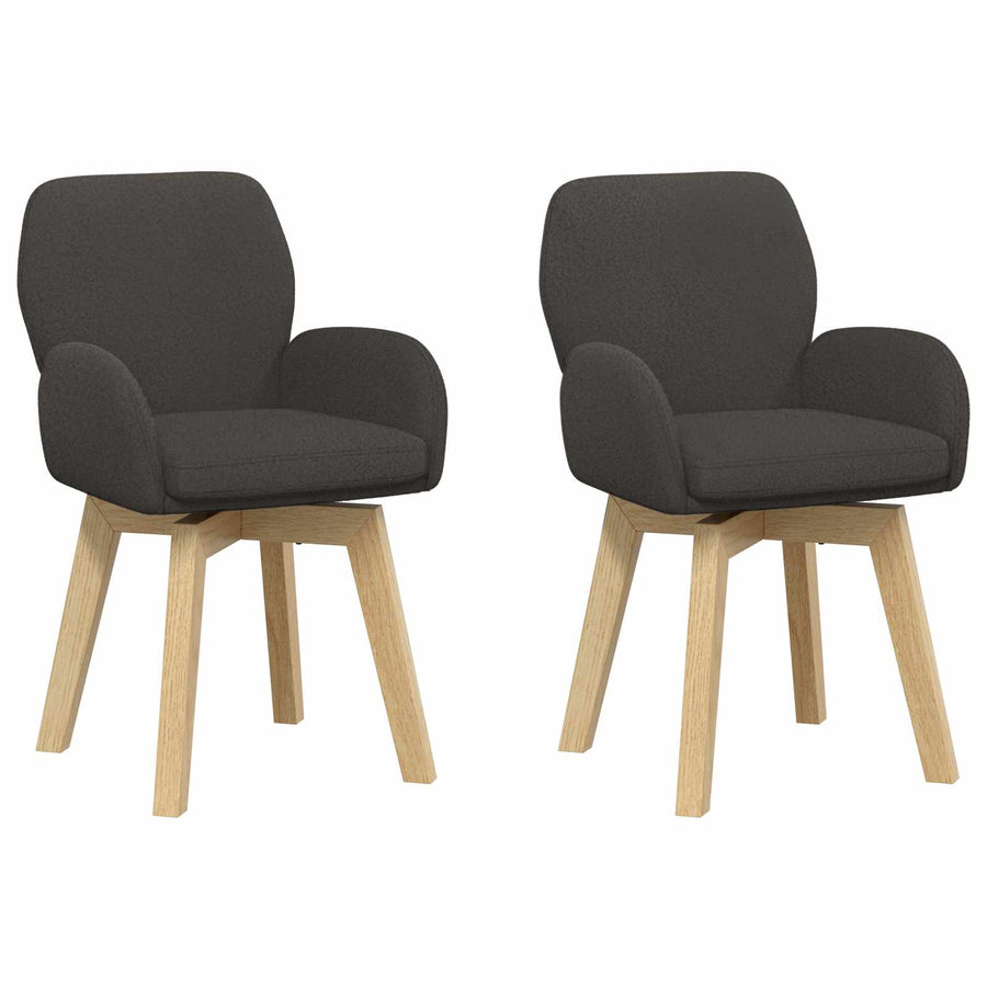 Draai Eetstoelen 2 pcs Bouclé Donkergrijs 54 x 58 x 87 cm