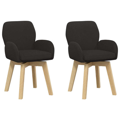 Draai Eetstoelen 2 pcs Bouclé Zwart 54 x 58 x 87 cm