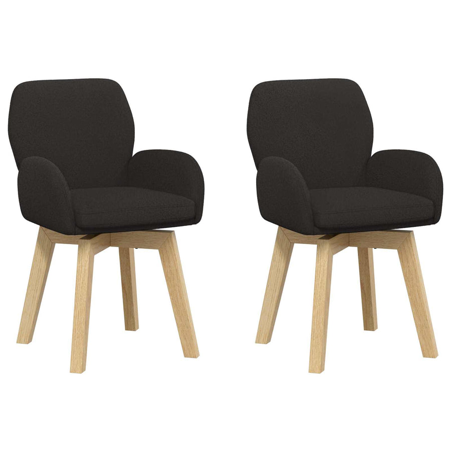 Draai Eetstoelen 2 pcs Bouclé Zwart 54 x 58 x 87 cm