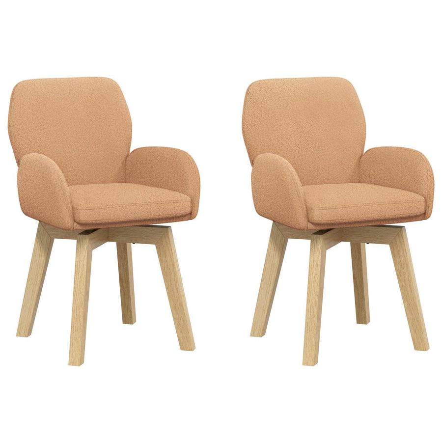 Draai Eetstoelen 2 pcs Bouclé Beige 54 x 58 x 87 cm