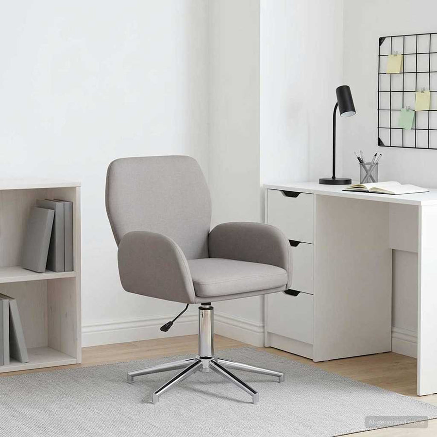 Draaischrijfstoel 54 x 58 x 90 cm Taupe Stof
