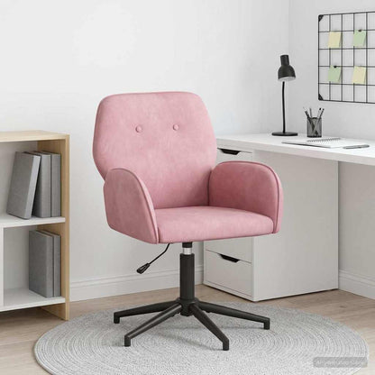 Draaischrijfstoel 54 x 55 x 90 cm Roze fluweel