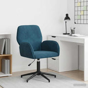 Bureaustoel draaibaar 54x55x90 cm blauw fluweel