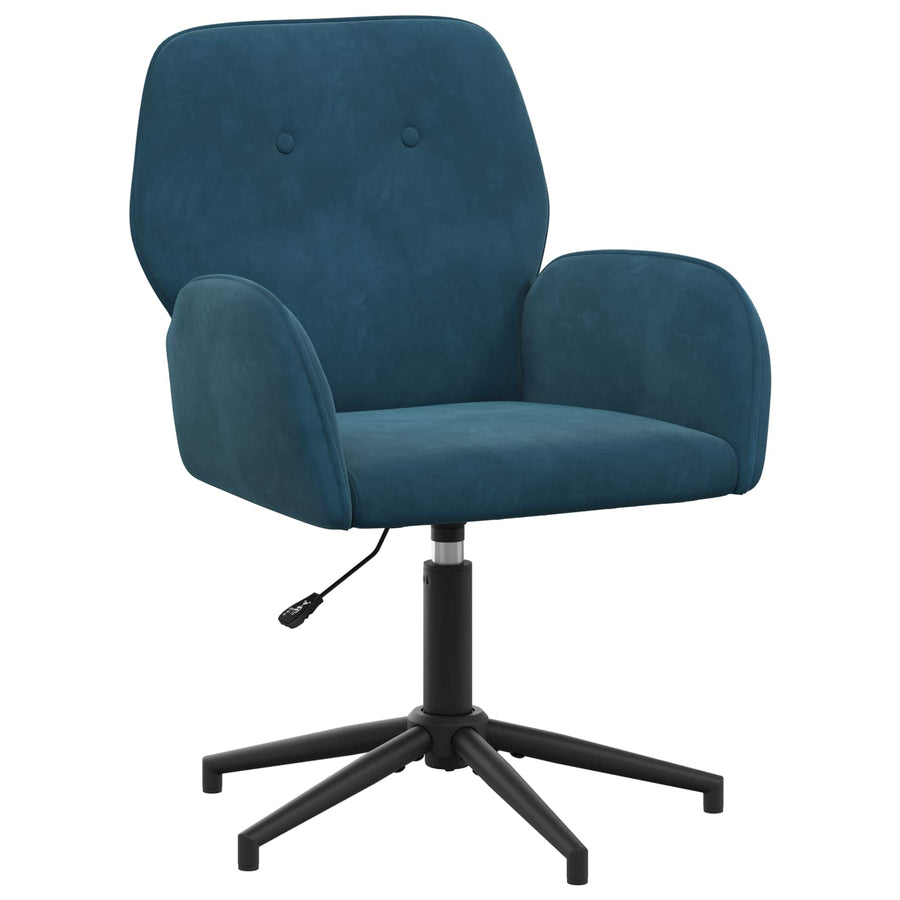 Draaischrijfstoel 54 x 55 x 90 cm Blauw fluweel