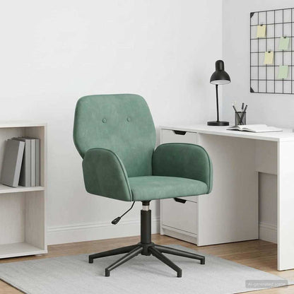 Draaischrijfstoel 54 x 55 x 90 cm Zeegroen fluweel
