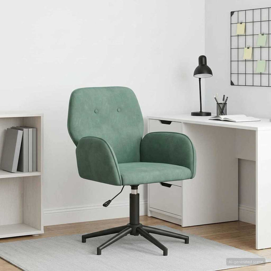 Draaischrijfstoel 54 x 55 x 90 cm Zeegroen fluweel
