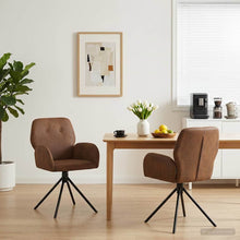 Draai Eetstoelen 2 pcs Nep Suede Leer Bruin 54 x 55 x 86 cm