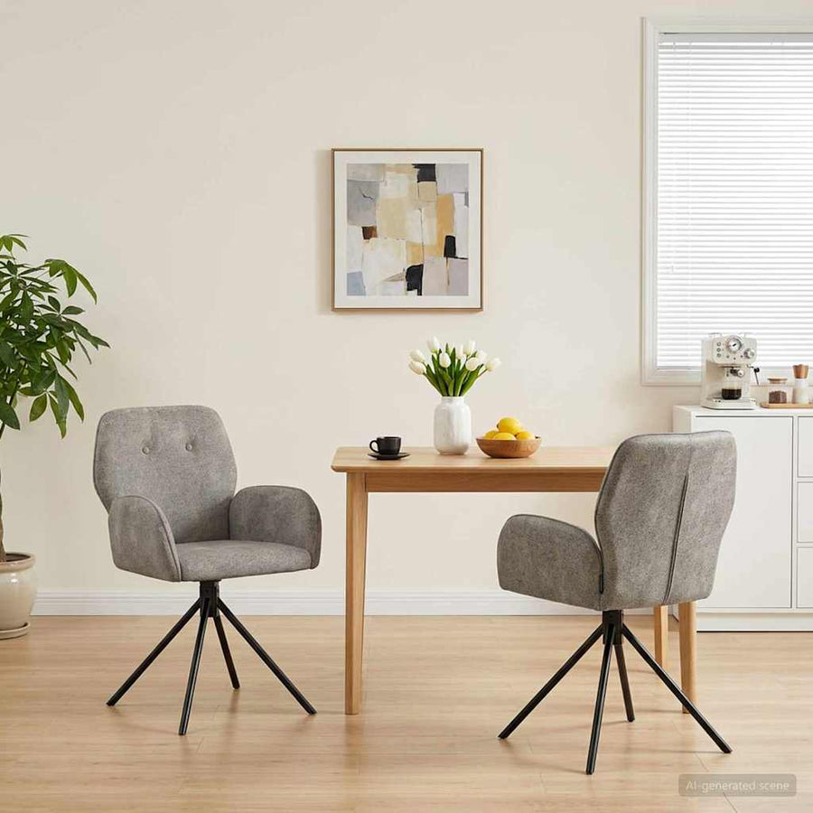 Draai Eetstoelen 2 pcs Nep Suede Leer Lichtgrijs