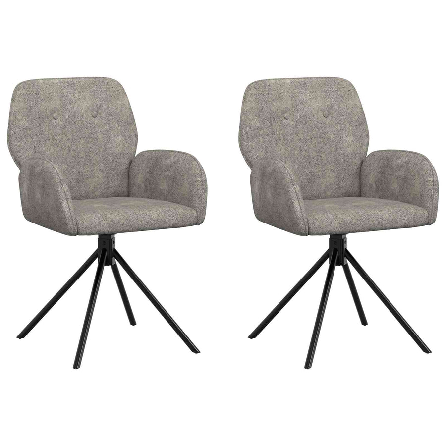 Draai Eetstoelen 2 pcs Nep Suede Leer Lichtgrijs