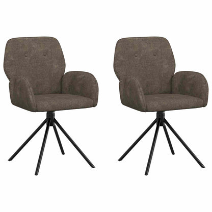 Draai Eetstoelen 2 pcs Nep Suede Leer Donkergrijs