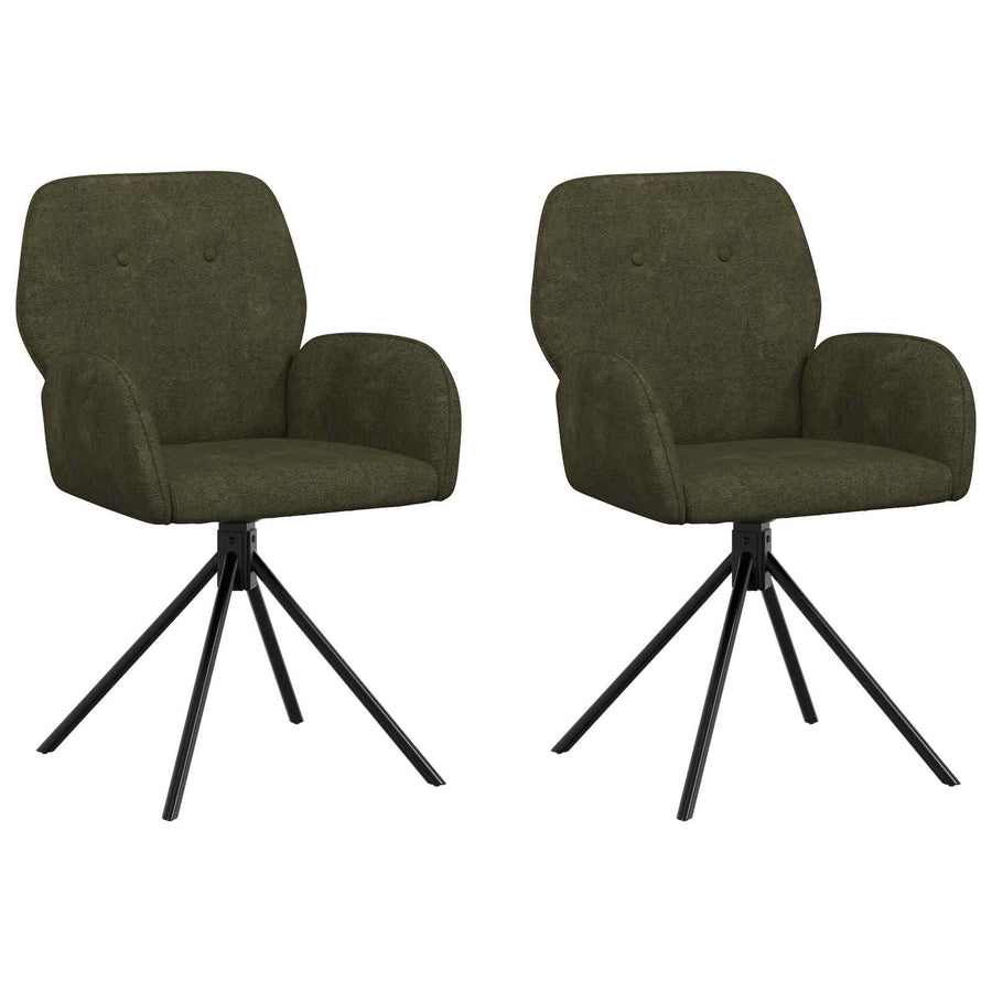 Draai Eetstoelen 2 pcs Nep Suede Leer Legergroen
