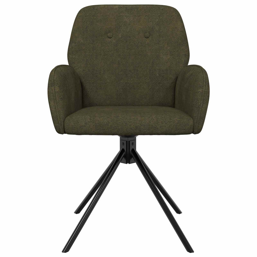 Draai Eetstoelen 2 pcs Nep Suede Leer Legergroen