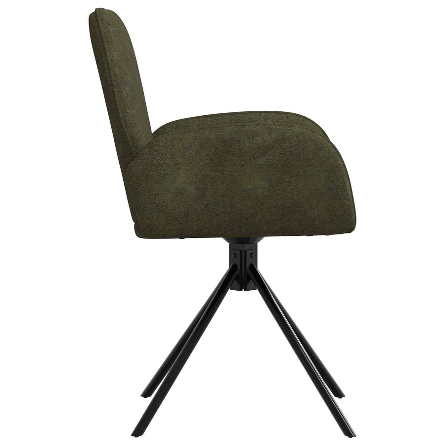 Draai Eetstoelen 2 pcs Nep Suede Leer Legergroen