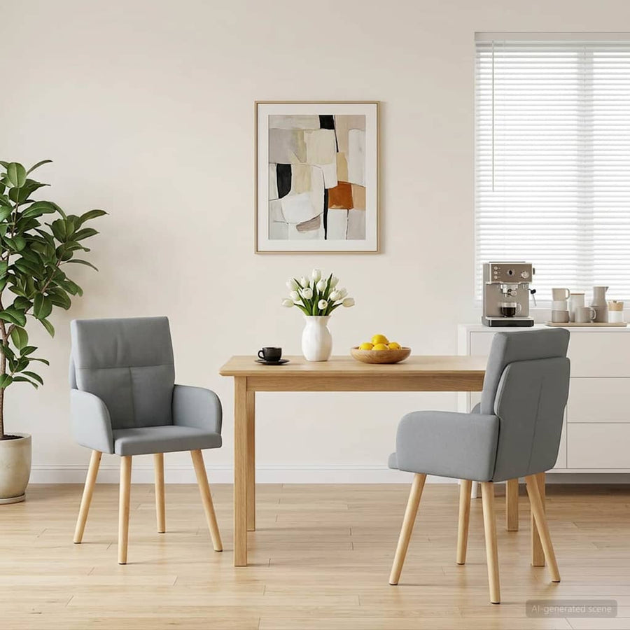 Eettafelstoelen 2 pcs Stof Lichtgrijs 60 x 56 x 96 cm