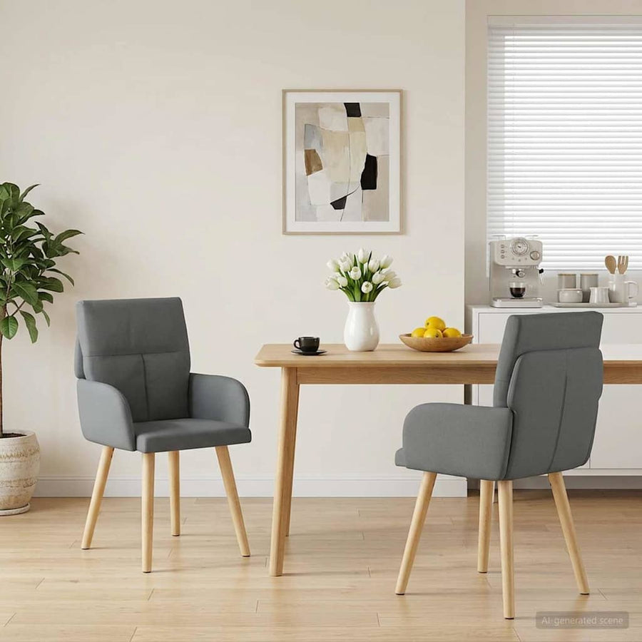 Eettafelstoelen 2 pcs Stof Donkergrijs 60 x 56 x 96 cm