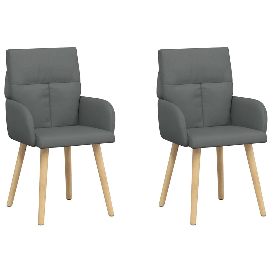 Eettafelstoelen 2 pcs Stof Donkergrijs 60 x 56 x 96 cm