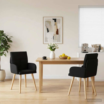 Eettafelstoelen 2 pcs Stof Zwart 60 x 56 x 96 cm