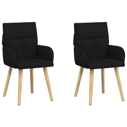 Eettafelstoelen 2 pcs Stof Zwart 60 x 56 x 96 cm