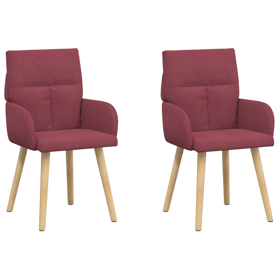 Eettafelstoelen 2 pcs Stof Wijnrood 60 x 56 x 96 cm