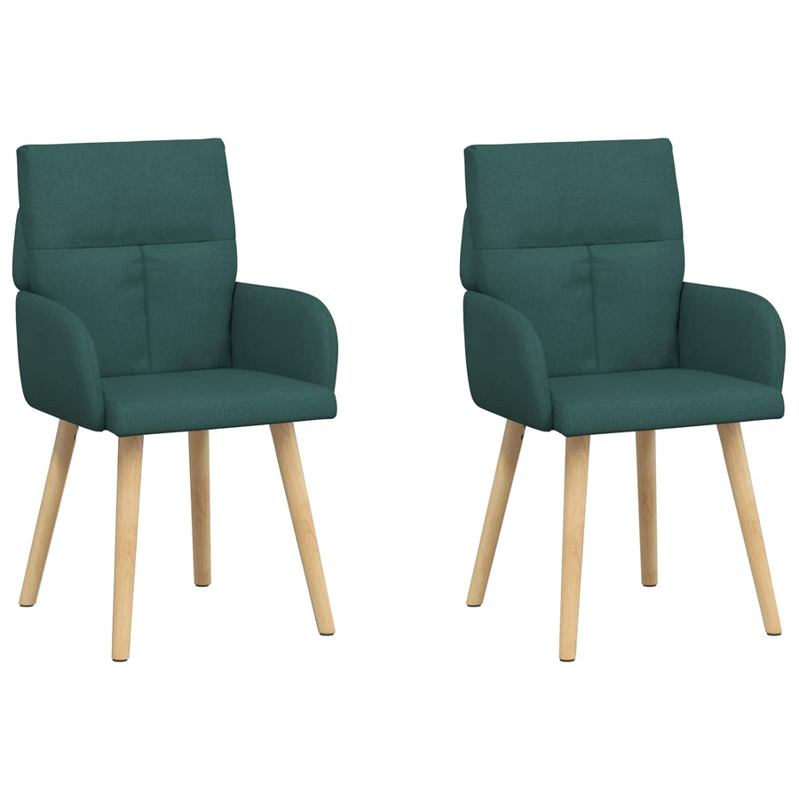 Eettafelstoelen 2 pcs Stof Donkergroen 60 x 56 x 96 cm
