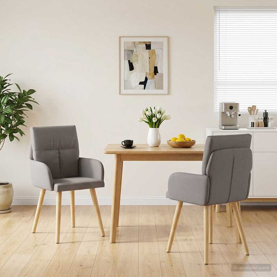 Eettafelstoelen 2 pcs Stof Taupe 60 x 56 x 96 cm