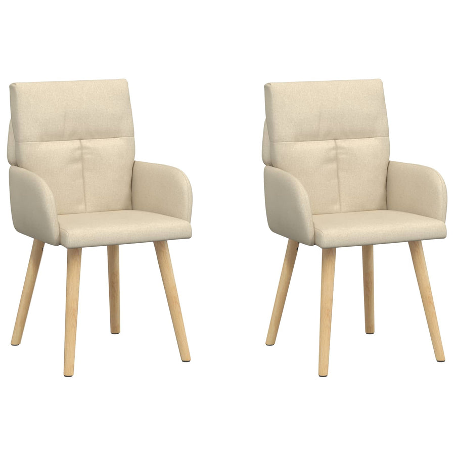 Eettafelstoelen 2 pcs Stof Crèmekleurig 60 x 56 x 96 cm