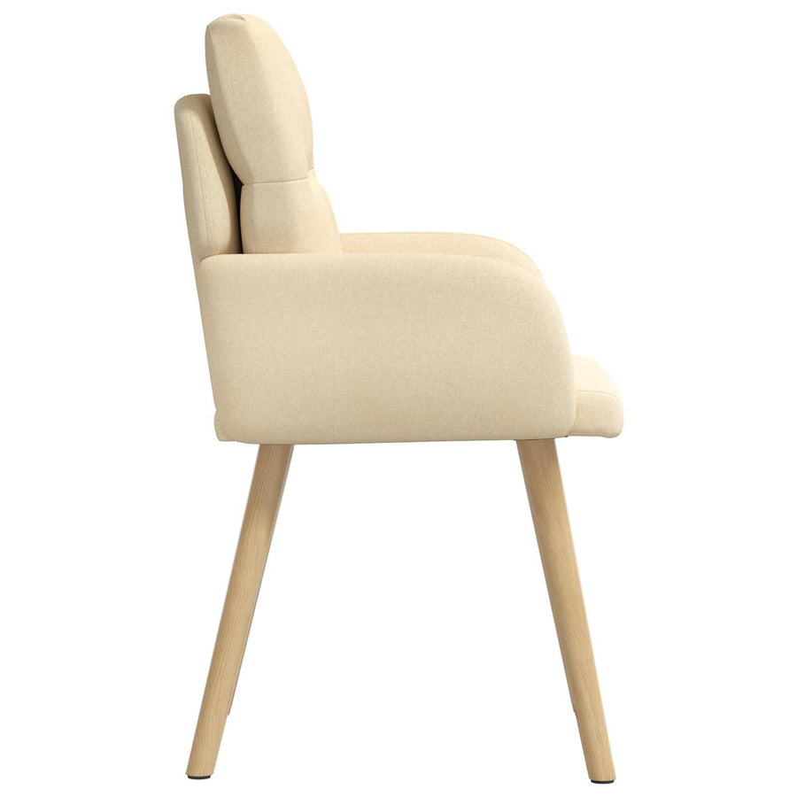 Eettafelstoelen 2 pcs Stof Crèmekleurig 60 x 56 x 96 cm