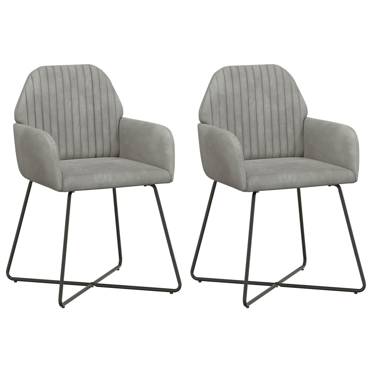 Eettafelstoelen 2 pcs fluweel Lichtgrijs 55 x 50 x 84 cm