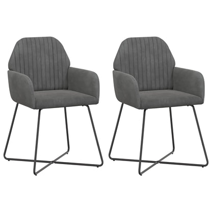 Eettafelstoelen 2 pcs fluweel Donkergrijs 55 x 50 x 84 cm