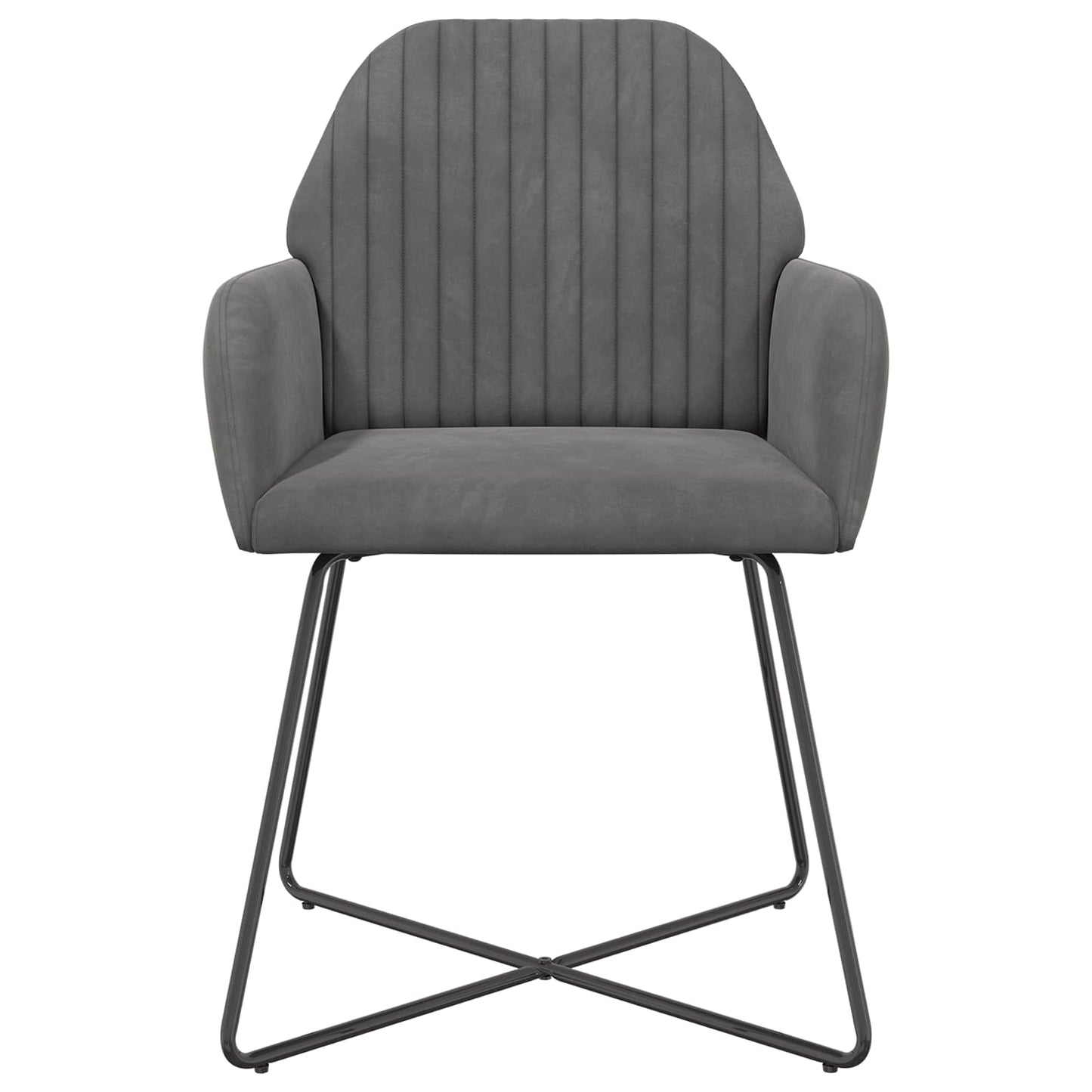 Eettafelstoelen 2 pcs fluweel Donkergrijs 55 x 50 x 84 cm
