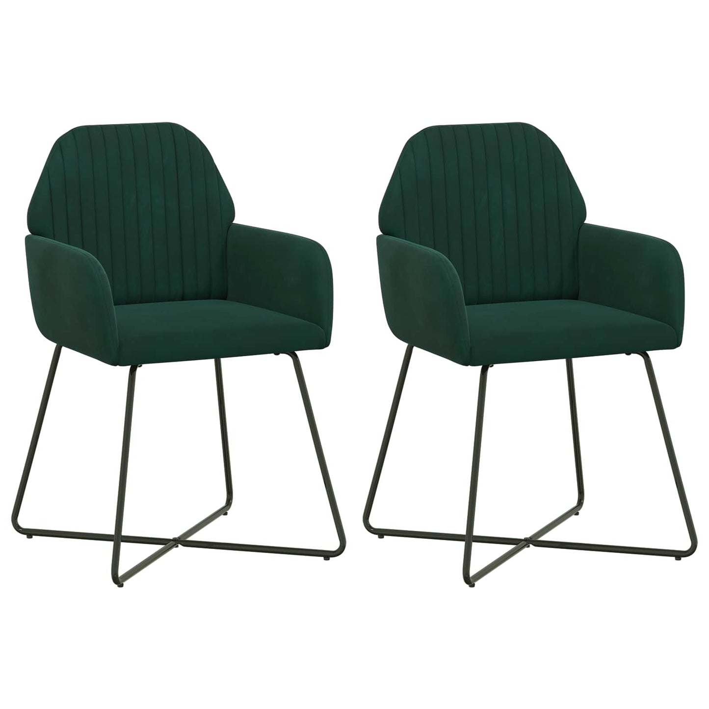 Eettafelstoelen 2 pcs fluweel Donkergroen 55 x 50 x 84 cm