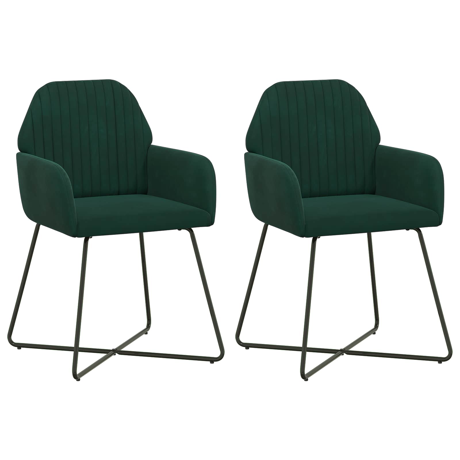 Eettafelstoelen 2 pcs fluweel Donkergroen 55 x 50 x 84 cm