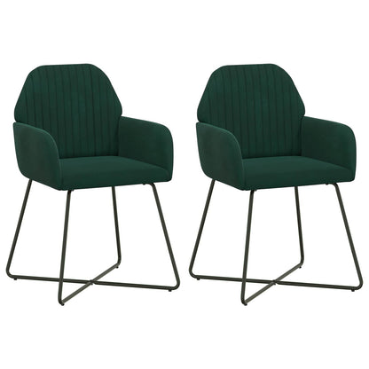 Eettafelstoelen 2 pcs fluweel Donkergroen 55 x 50 x 84 cm