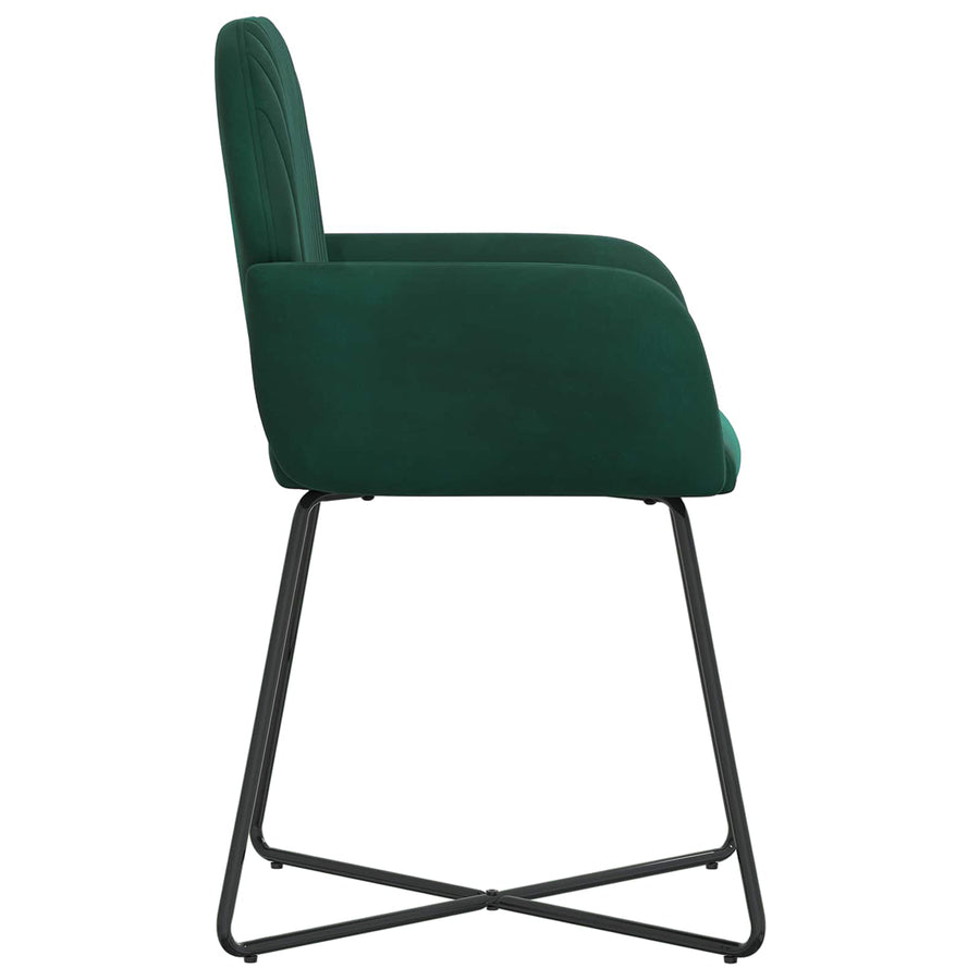 Eettafelstoelen 2 pcs fluweel Donkergroen 55 x 50 x 84 cm