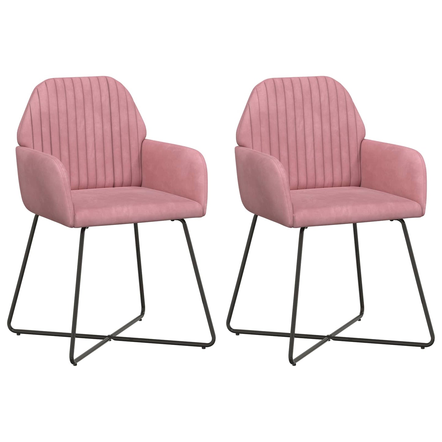 Eettafelstoelen 2 pcs fluweel Roze 55 x 50 x 84 cm