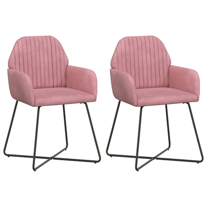 Eettafelstoelen 2 pcs fluweel Roze 55 x 50 x 84 cm