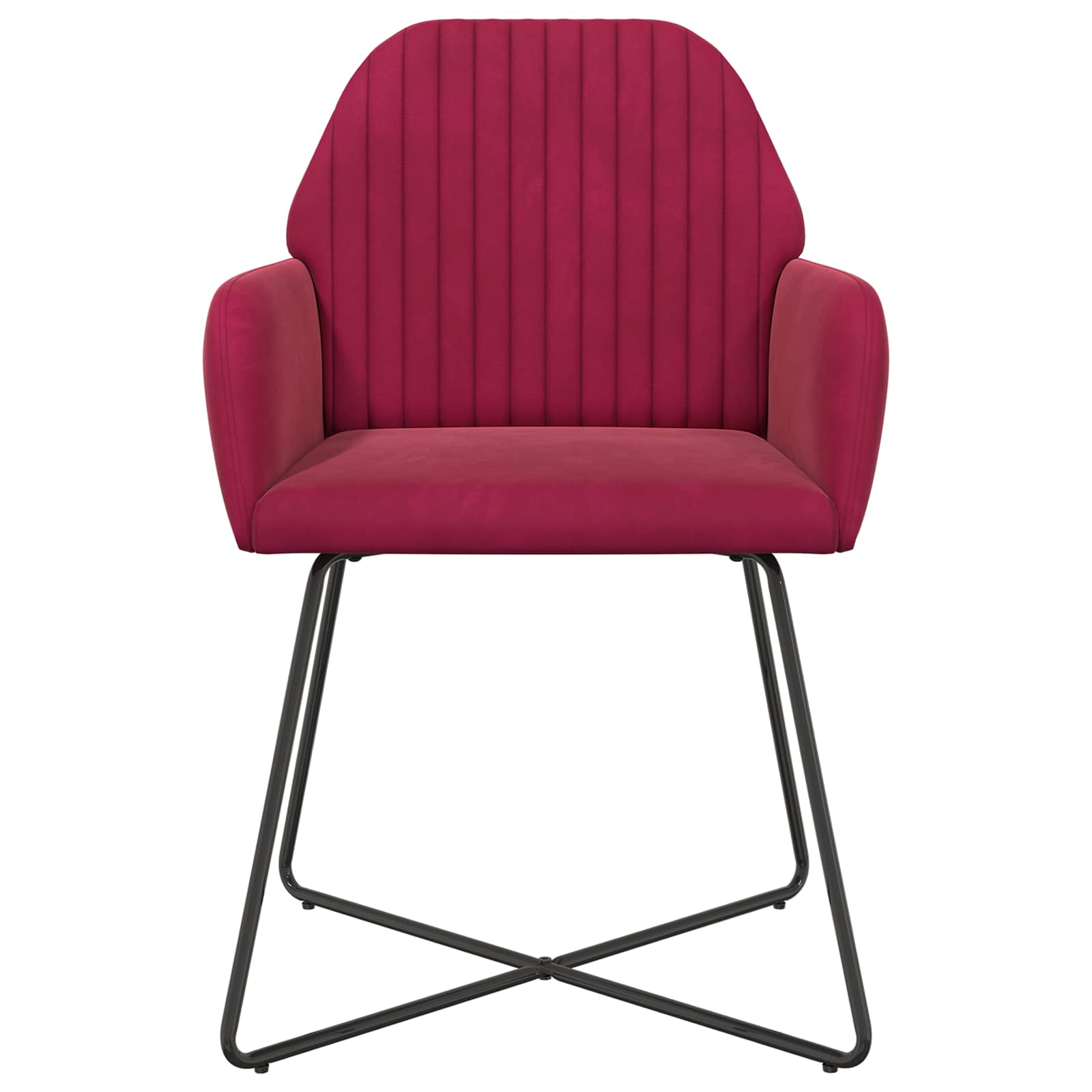 Eettafelstoelen 2 pcs fluweel Wijnrood 55 x 50 x 84 cm